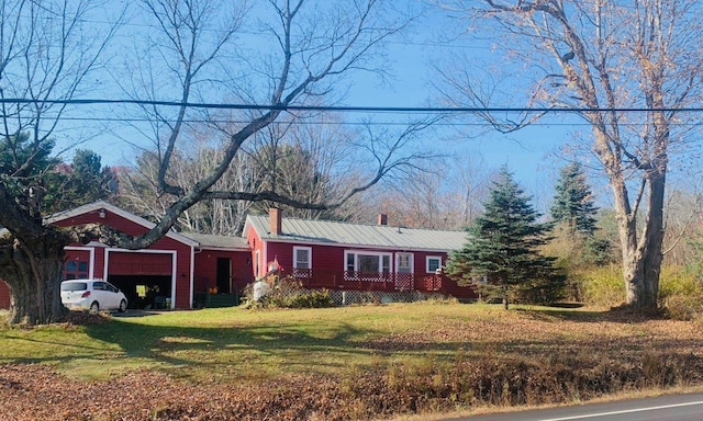 ranch-style house with a front lawn and a garage