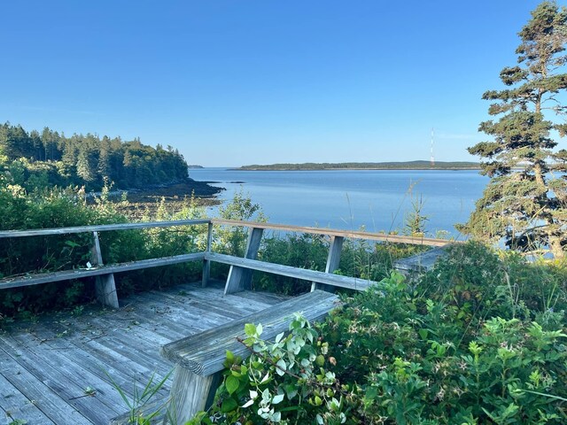 exterior space featuring a water view