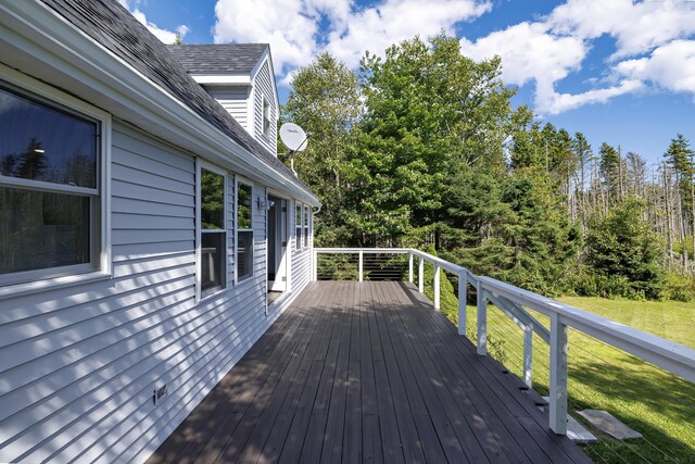 deck with a lawn