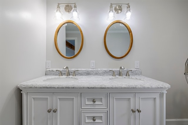 bathroom with double vanity