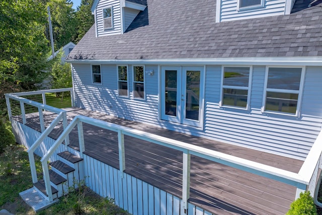 view of home's exterior with a deck