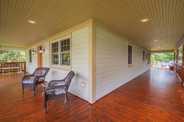 wooden deck featuring a porch
