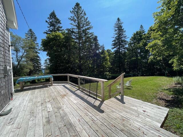 11 Sardine Way, Lubec, ME 04652 - wooden deck with a yard