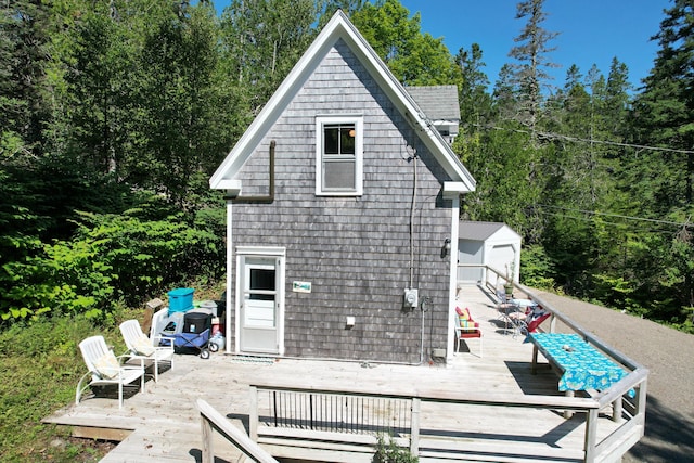 11 Sardine Way, Lubec, ME 04652 - rear view of house featuring a wooden deck