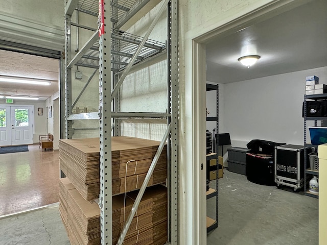 interior space featuring concrete floors