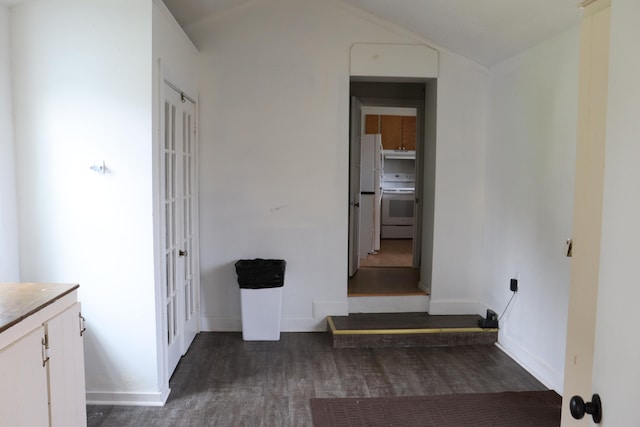 interior space featuring lofted ceiling