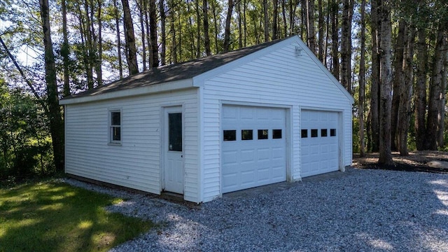 view of garage