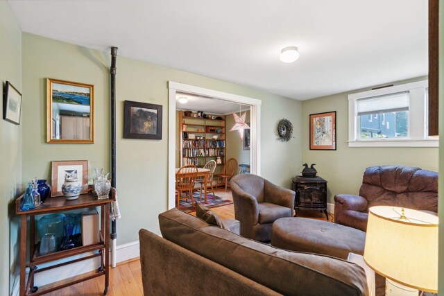 living room featuring light hardwood / wood-style floors