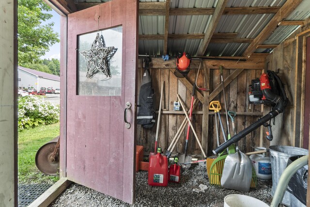 view of storage area