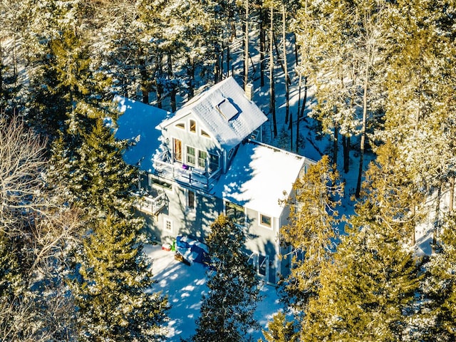 view of snowy aerial view