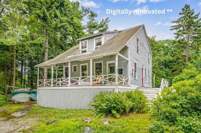 view of front of house featuring covered porch