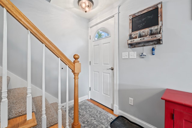 entrance foyer with wood-type flooring