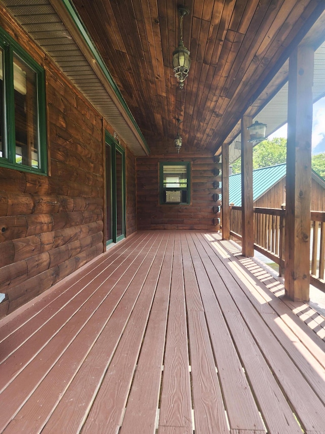 deck with covered porch