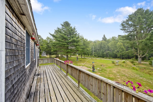 deck with a lawn