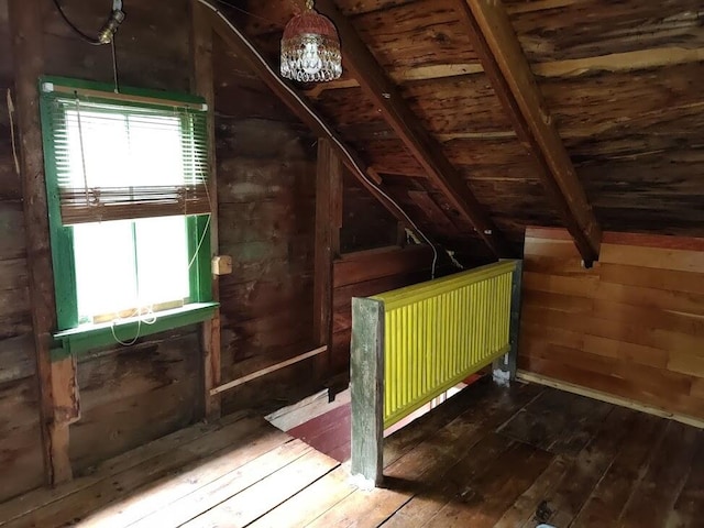 view of unfinished attic