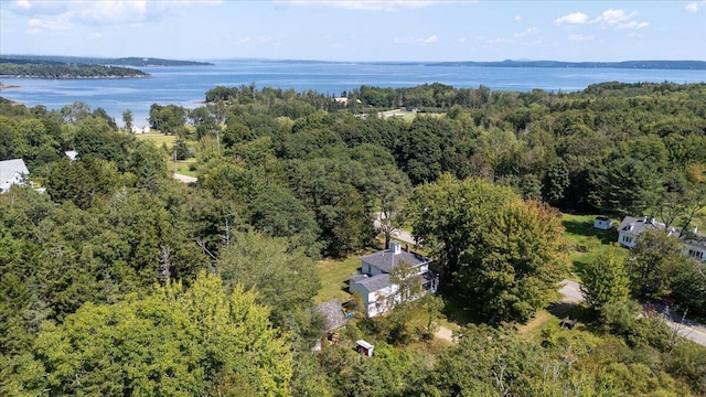 292300 Main Rd, Islesboro, ME 04848 - aerial view with a wooded view and a water view