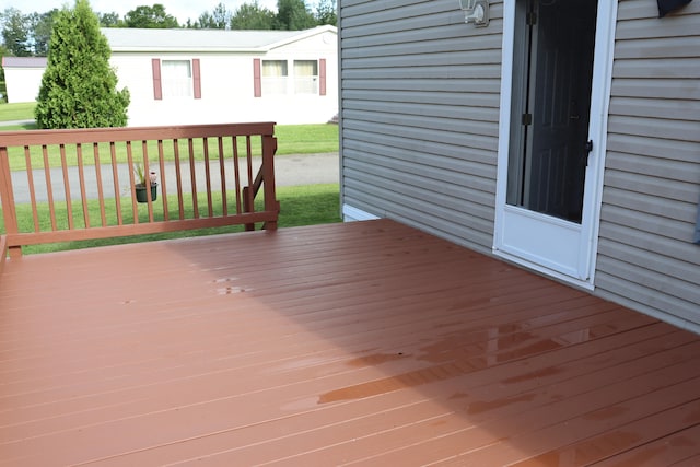 deck with a yard