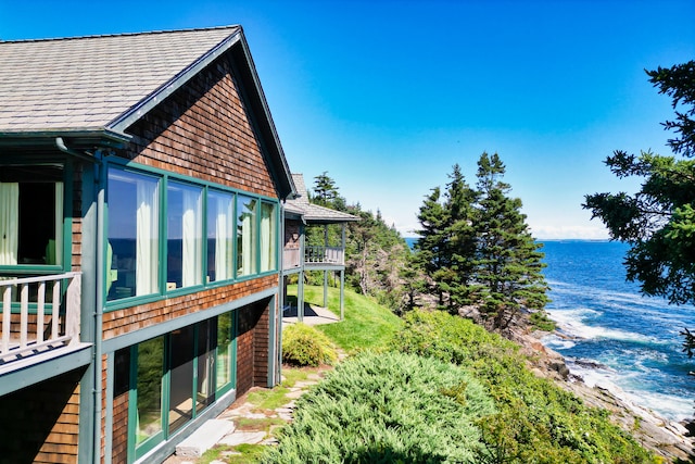 41 Sandpiper Ln, Bristol, ME 04539 - view of side of property featuring a water view and a balcony
