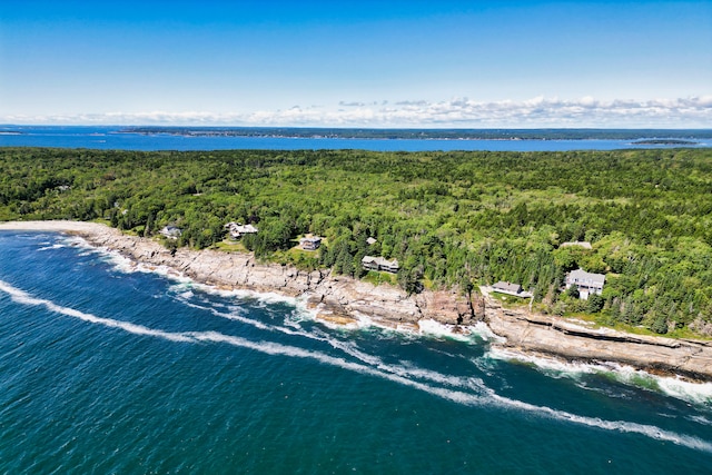 41 Sandpiper Ln, Bristol, ME 04539 - drone / aerial view featuring a forest view and a water view