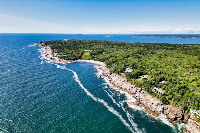 41 Sandpiper Ln, Bristol, ME 04539 - drone / aerial view with a water view and a forest view