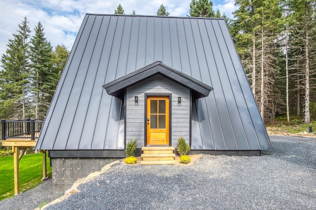 view of front of property with a deck