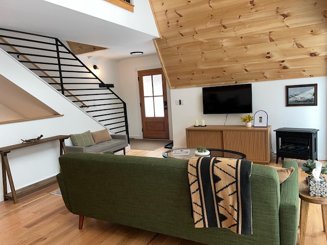 living room featuring light hardwood / wood-style floors