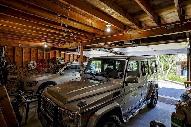 view of garage