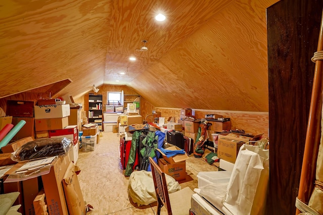 view of unfinished attic