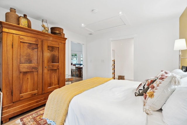 bedroom featuring hardwood / wood-style flooring