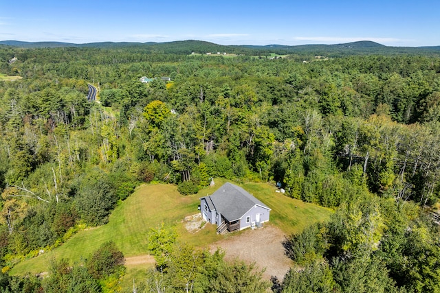 aerial view with a mountain view