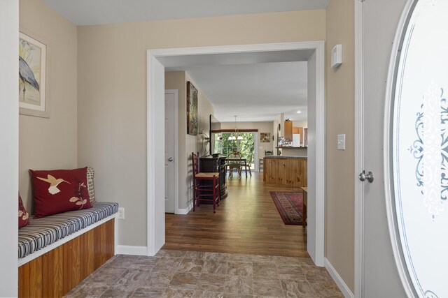 hall featuring hardwood / wood-style flooring