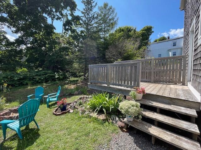 view of yard featuring a deck