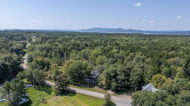 292300 Main Rd, Islesboro, ME 04848 - aerial view featuring a mountain view and a view of trees