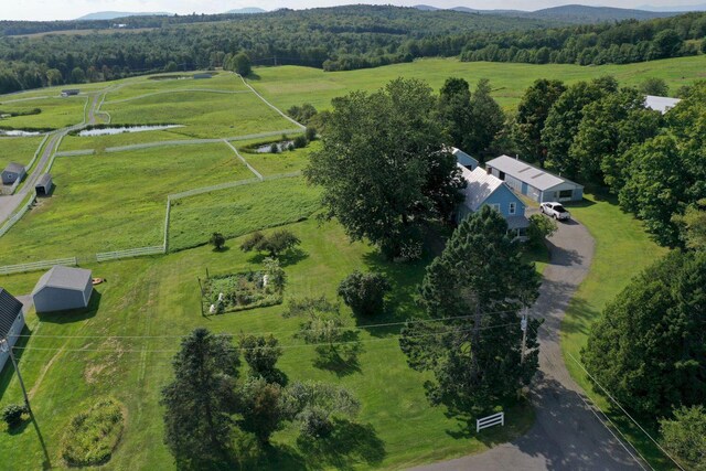 drone / aerial view with a rural view