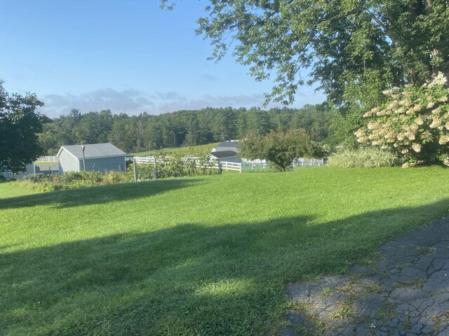 view of yard featuring a rural view