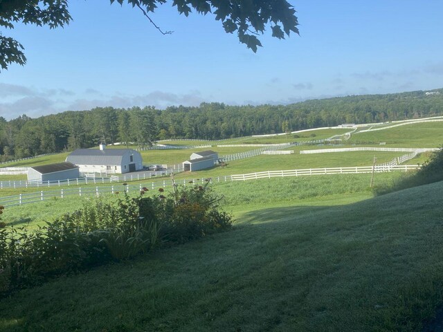 view of home's community featuring a yard and a rural view