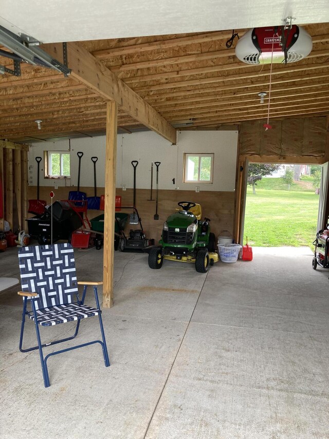 garage featuring a garage door opener