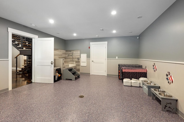 interior space with recessed lighting