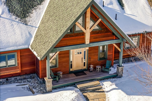 view of front of home with covered porch