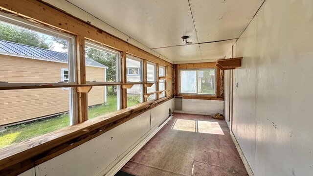 view of unfurnished sunroom