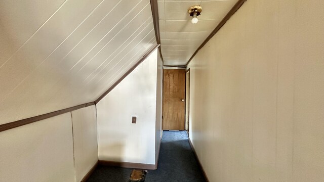 bonus room with lofted ceiling and carpet