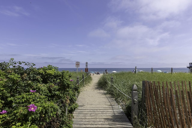 view of property's community featuring a water view