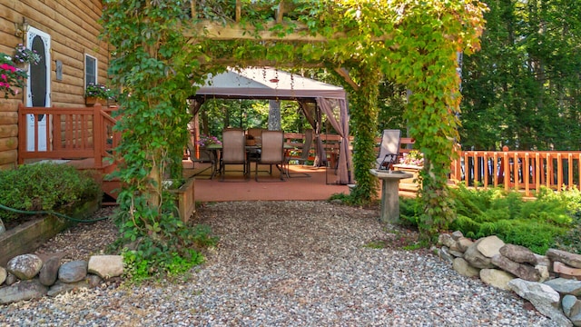 view of yard featuring a gazebo