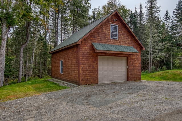 view of garage