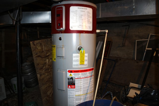 utility room with hybrid water heater