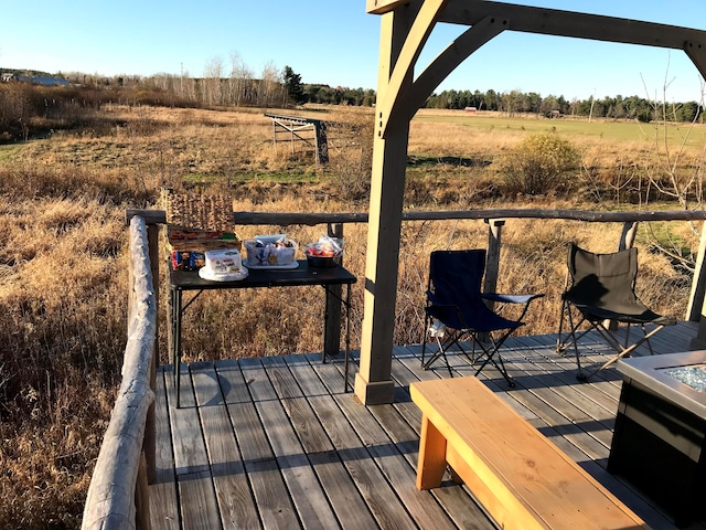 deck with a rural view