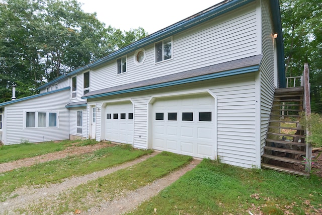 exterior space featuring a garage