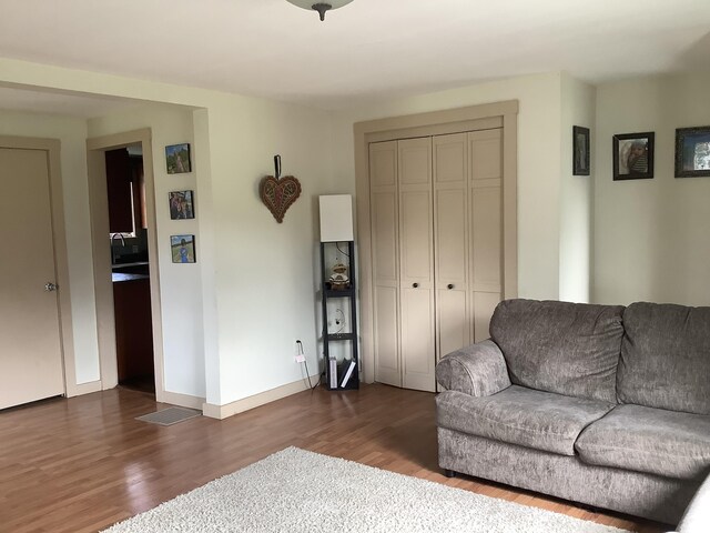 living room featuring hardwood / wood-style flooring