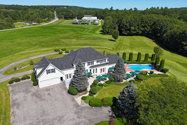 drone / aerial view featuring a rural view