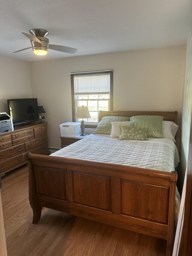 265 Main Rd, Bradford, ME 04410 - bedroom with a ceiling fan and wood finished floors
